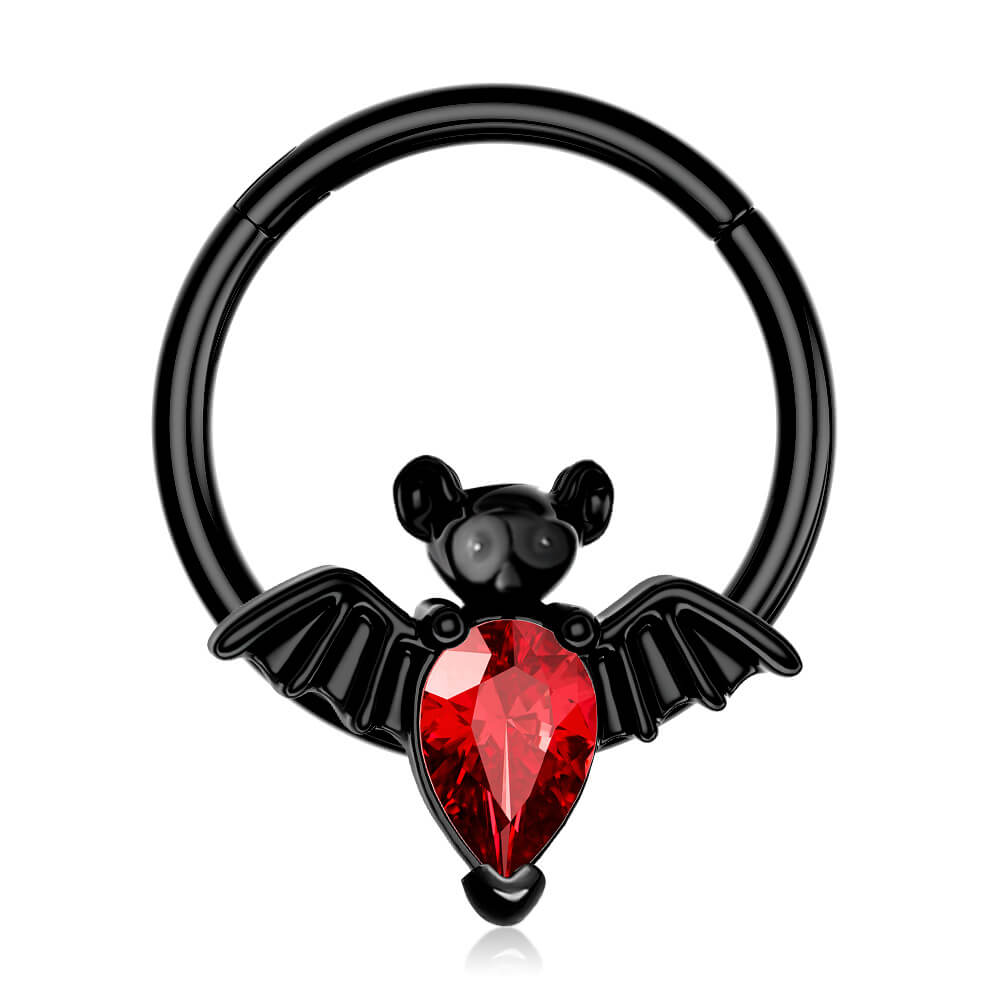 Oufer 16G Black and Red Bat Septum Ring – OUFER BODY JEWELRY