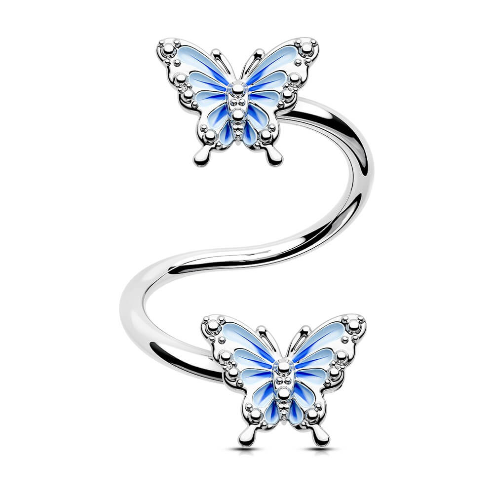 Oufer 16G Stainless Steel Butterfly Spiral Helix Earring – OUFER