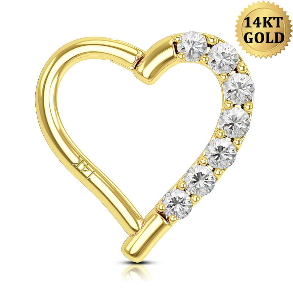 14k gold deals heart daith earring