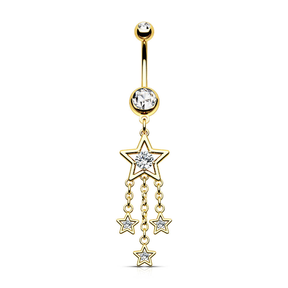 14G Round Dangle Double Belly Button Piercing Ring – OUFER BODY