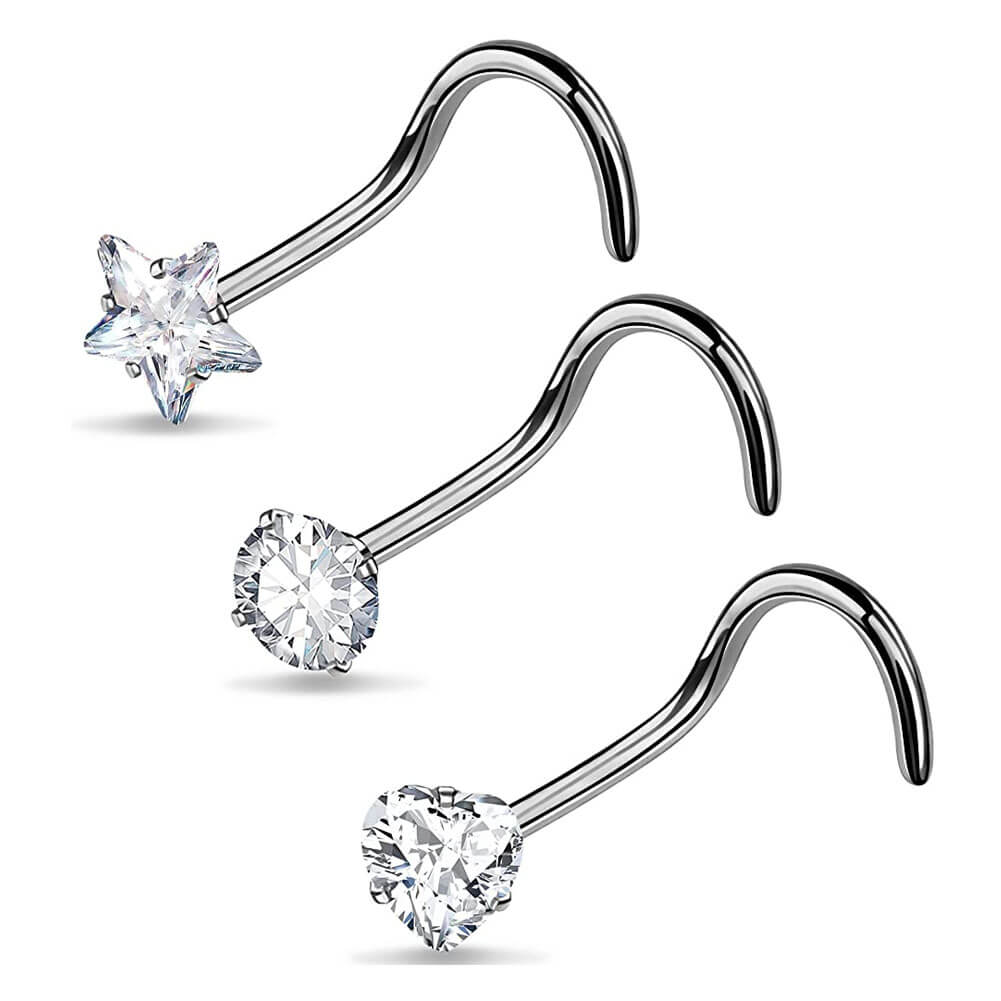  BodyJewelryOnline Nose Screw/Stud/ring 18g Titanium with Spike  End : Clothing, Shoes & Jewelry