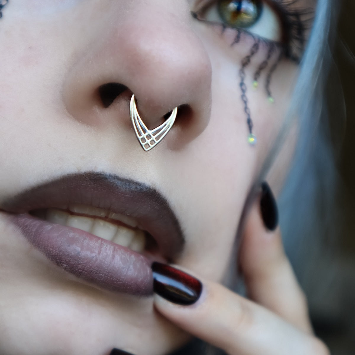 16G Symmetric Geometry Hinged Segment Septum Ring