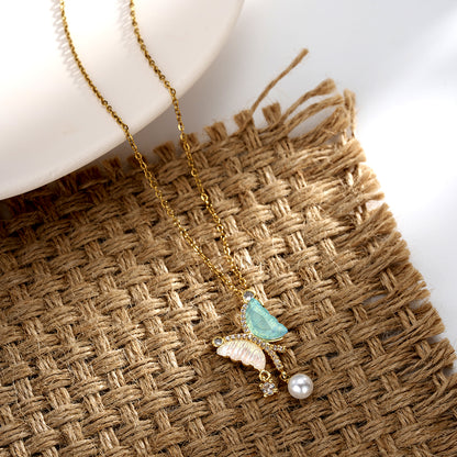 CZ Butterfly New Trend Summer Vibe Short Pendant Necklace