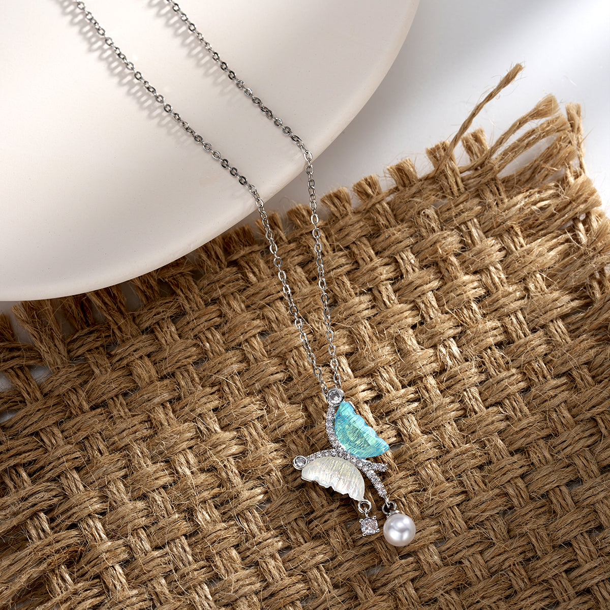 CZ Butterfly New Trend Summer Vibe Short Pendant Necklace