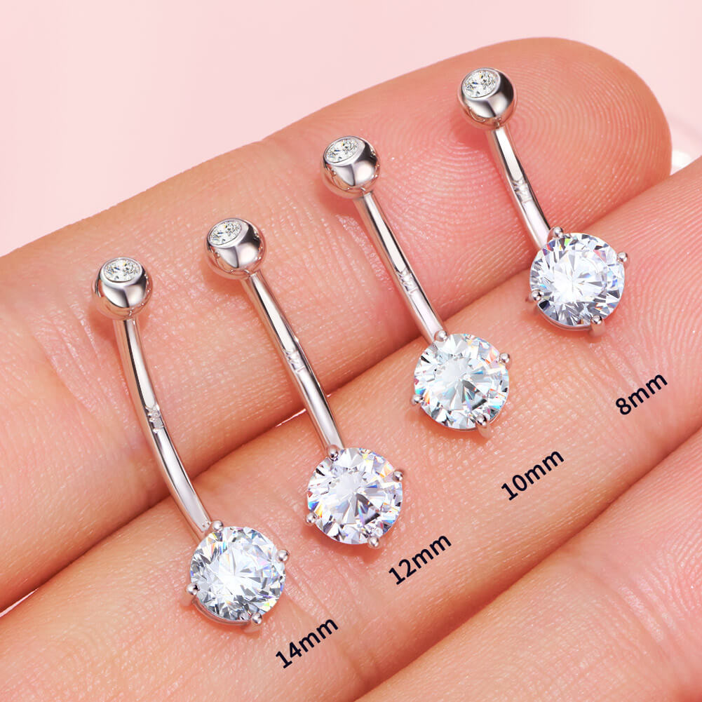 White gold on sale navel ring