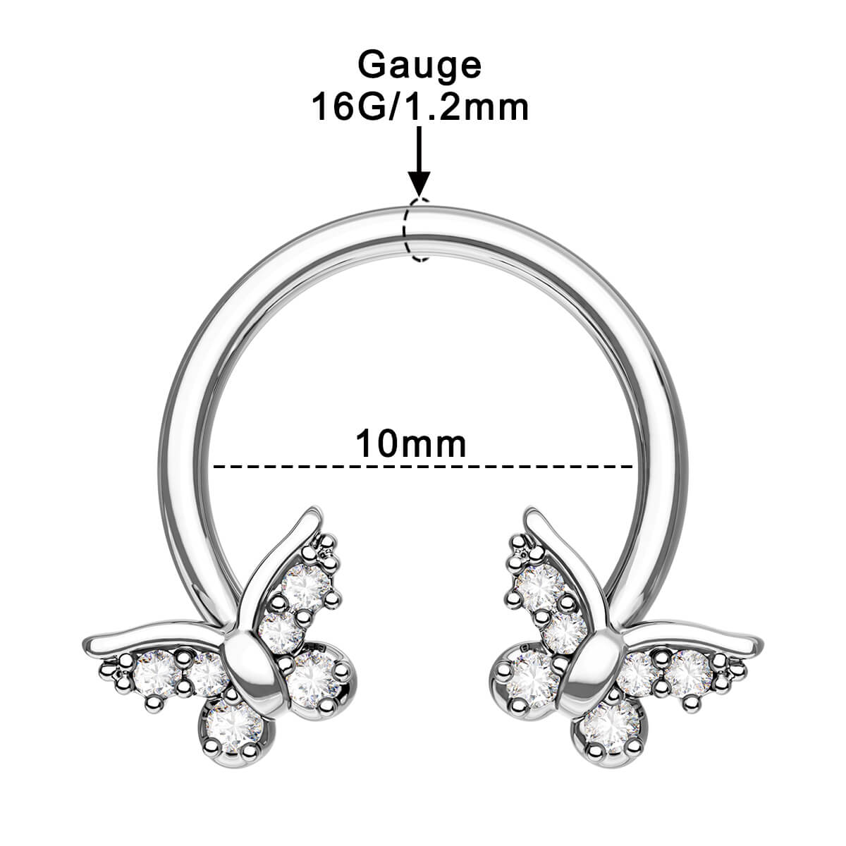 16g butterfly septum ring