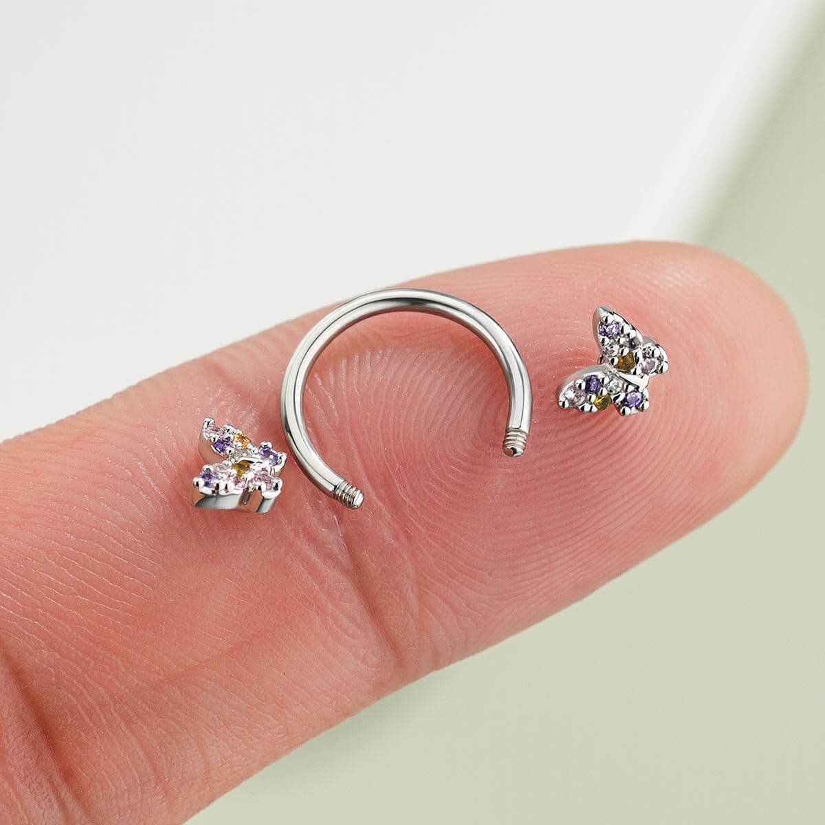 Fairy CZ Butterfly Horseshoe Septum Ring