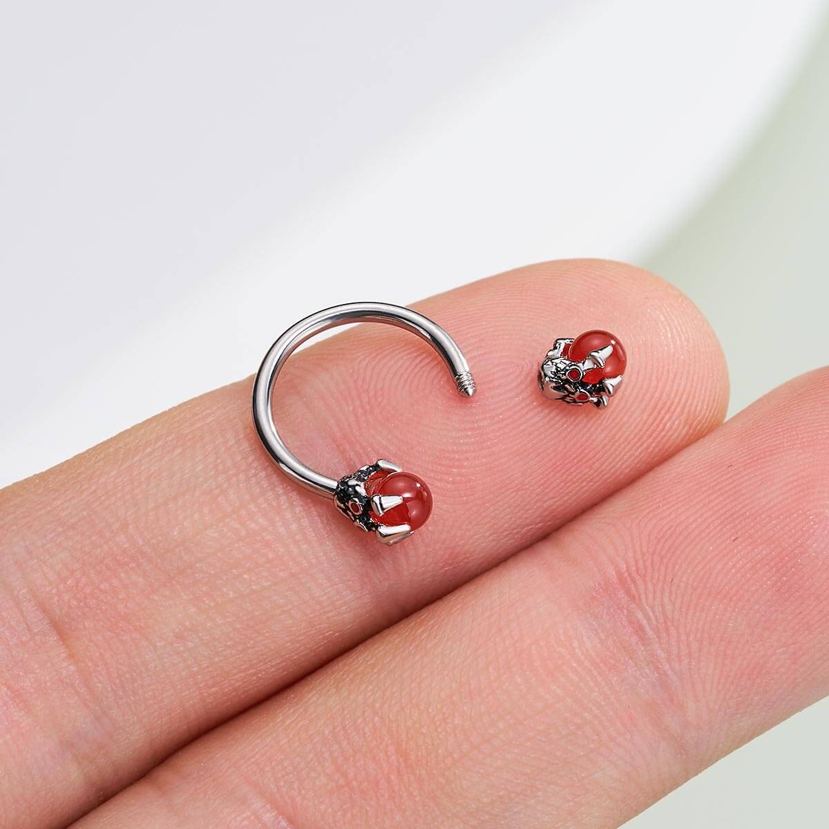 16G 3/8 '' Dragon Septum Ring Gem Circulaire Barbell Ring