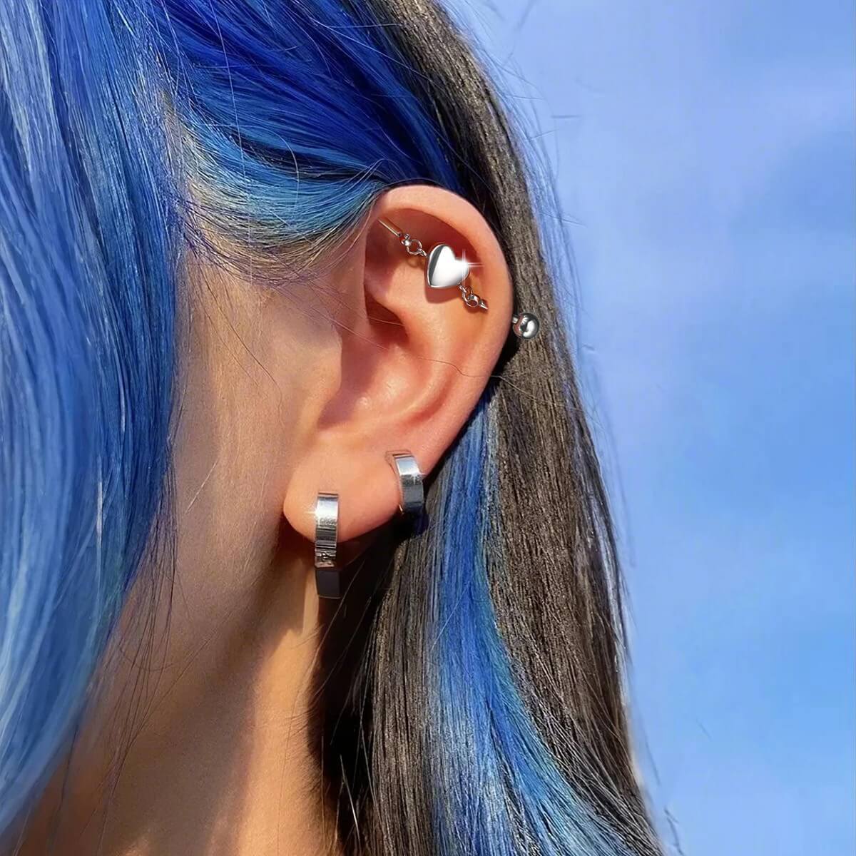 heart industrial piercing