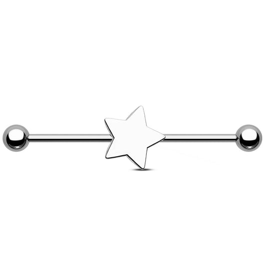 star industrial piercing barbell