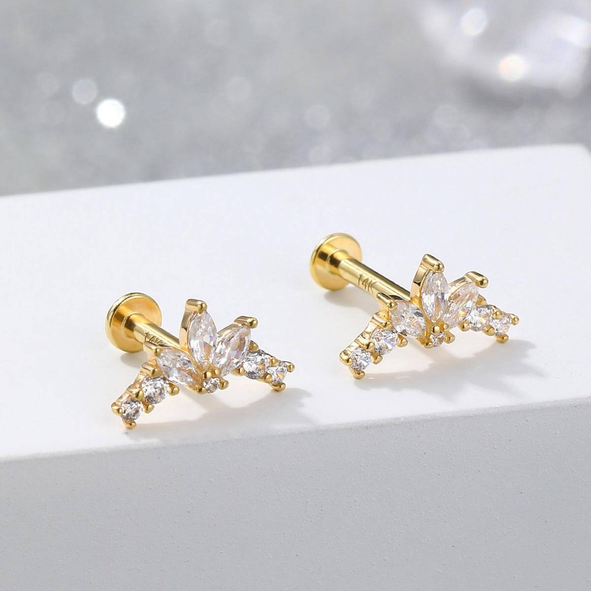 14k solid gold cartilage stud