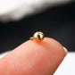 14K Gold 16G Internally Threaded Replacement Ball CBR Ball Cartilage Ball