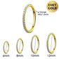 14K Gold 20G Nasen ring klappbares Segment CZ Nasen reifen ring