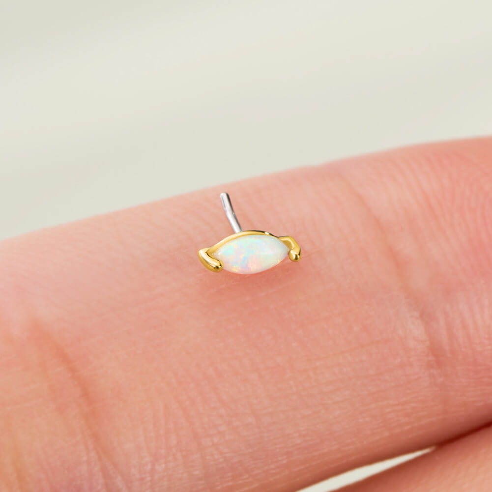 Ocean Opal Nose piercing 14K Solid Gold fashion mark New