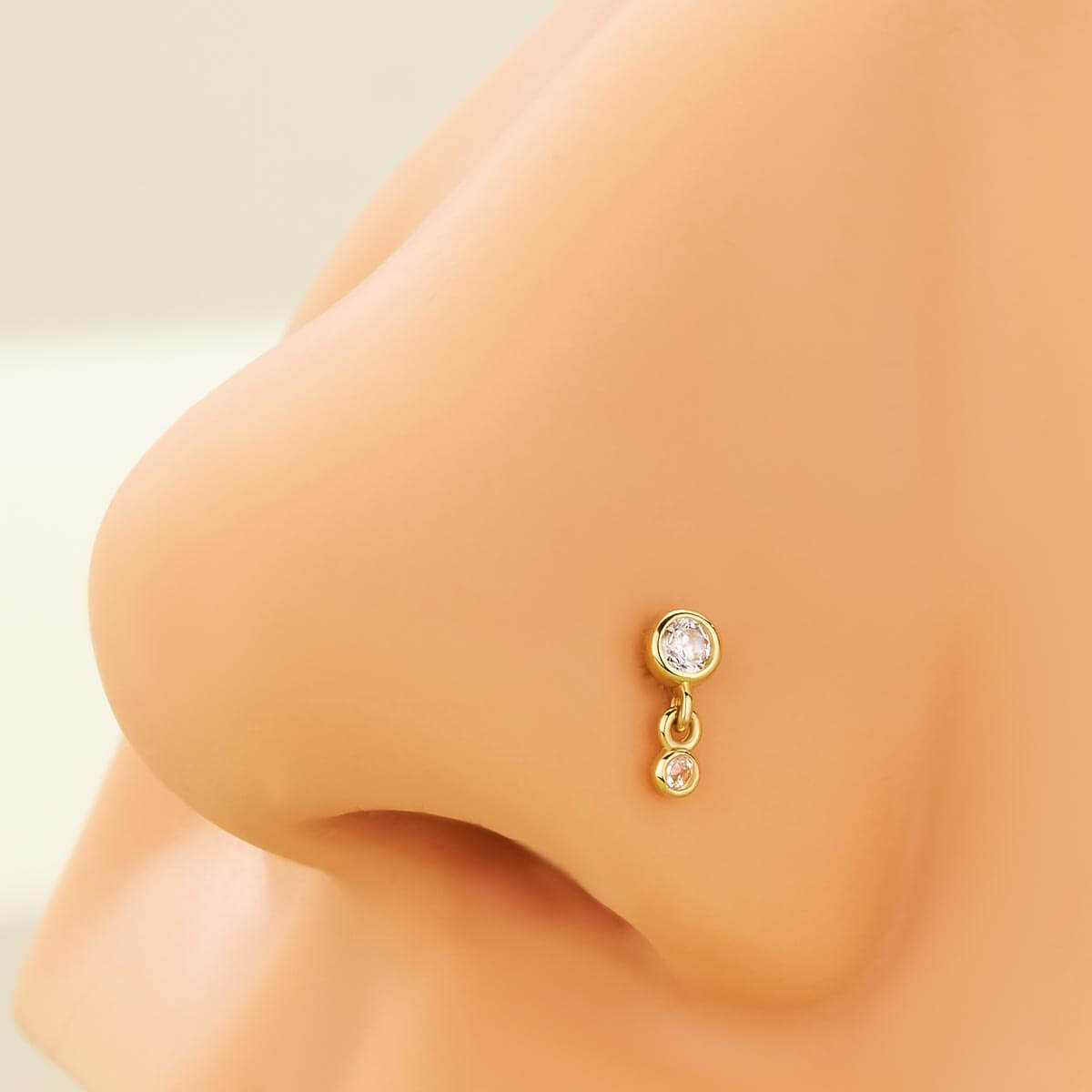 dangle nose piercing stud 