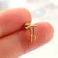 Internally Threaded Spike & Stick Chain Dangle Cartilage Stud