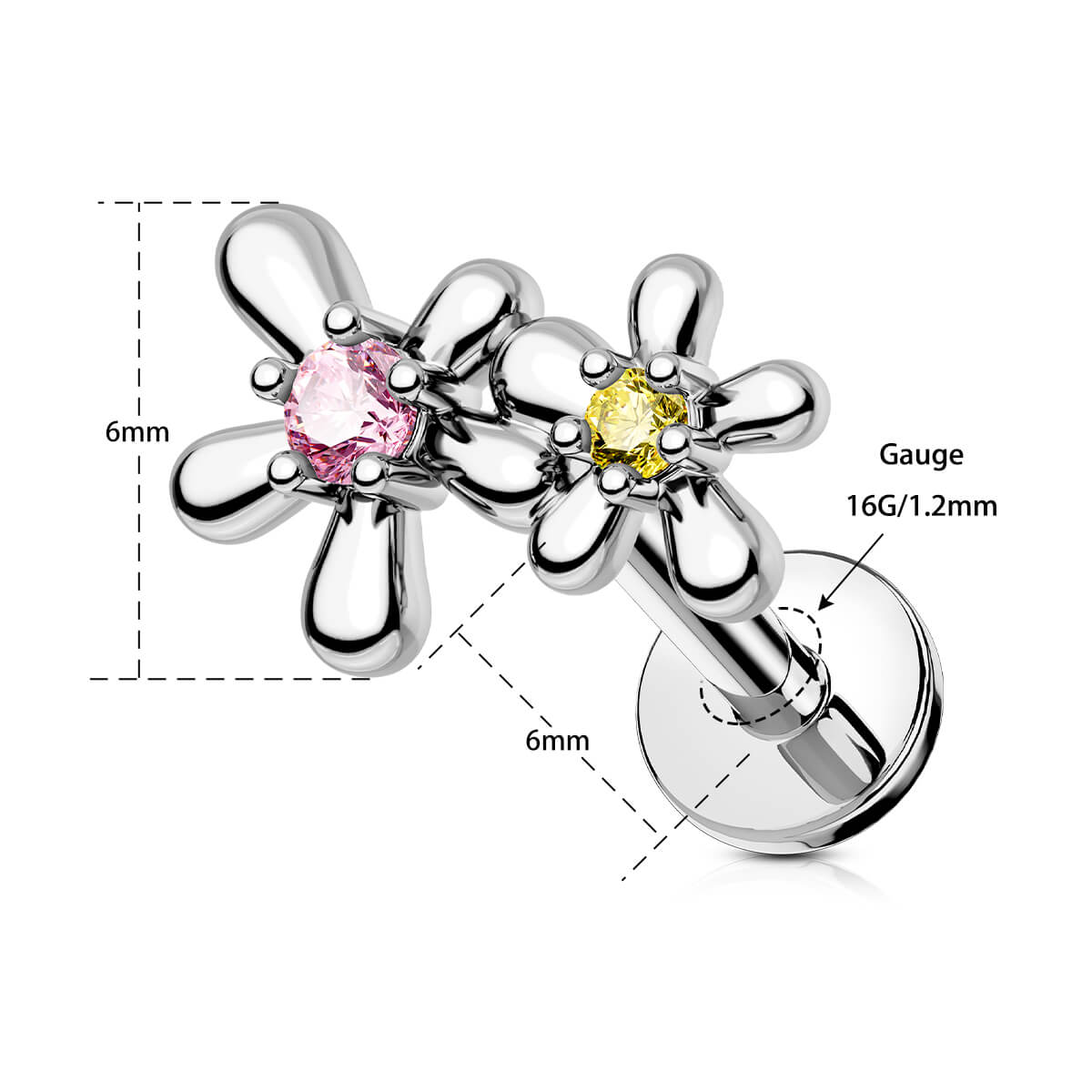 16g flower helix earring