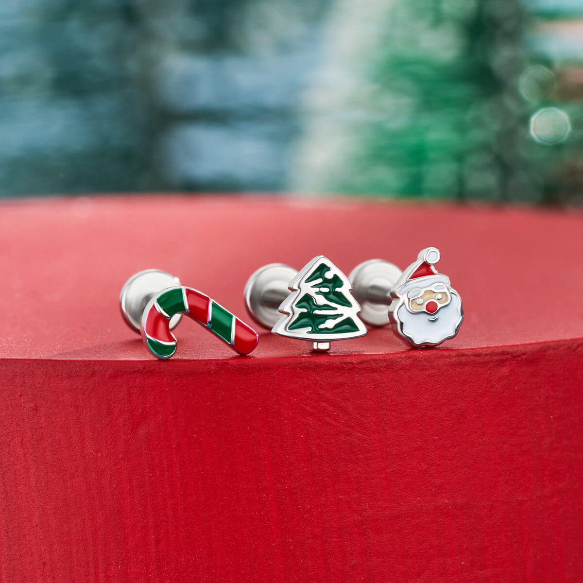 christmas cartilage earrings