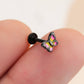 black butterfly cartilage earring