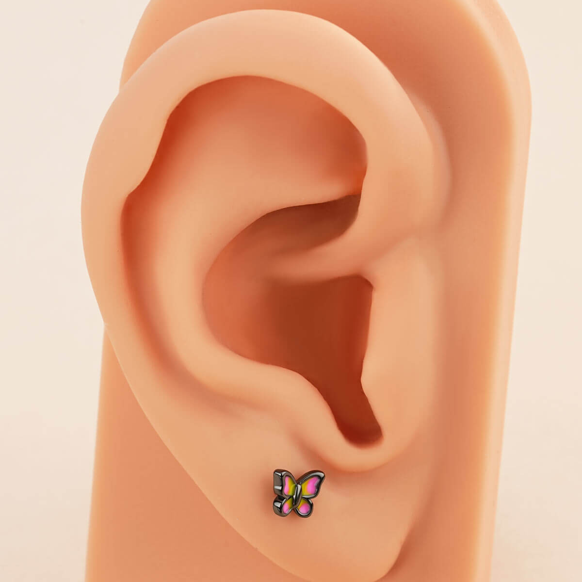 butterfly earlobe stud