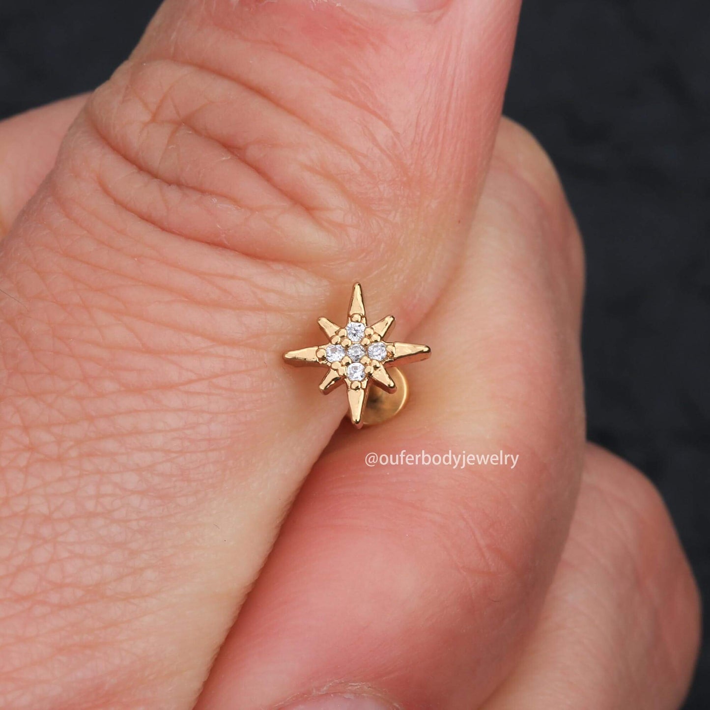 gold sunflower cartilage earring