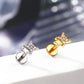 Internally Threaded Tiny Double Star Stud Earring/Starburst CZ Stud