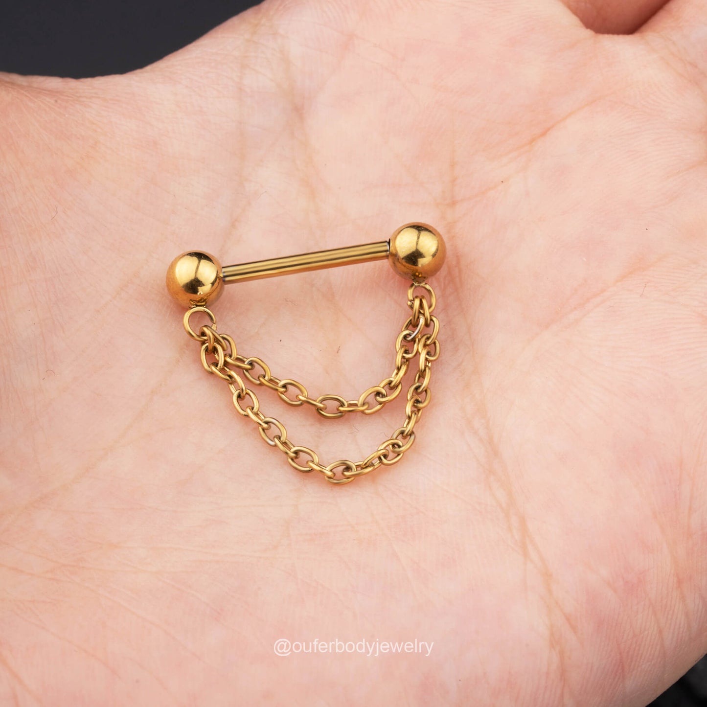 oufer nipple ring chain