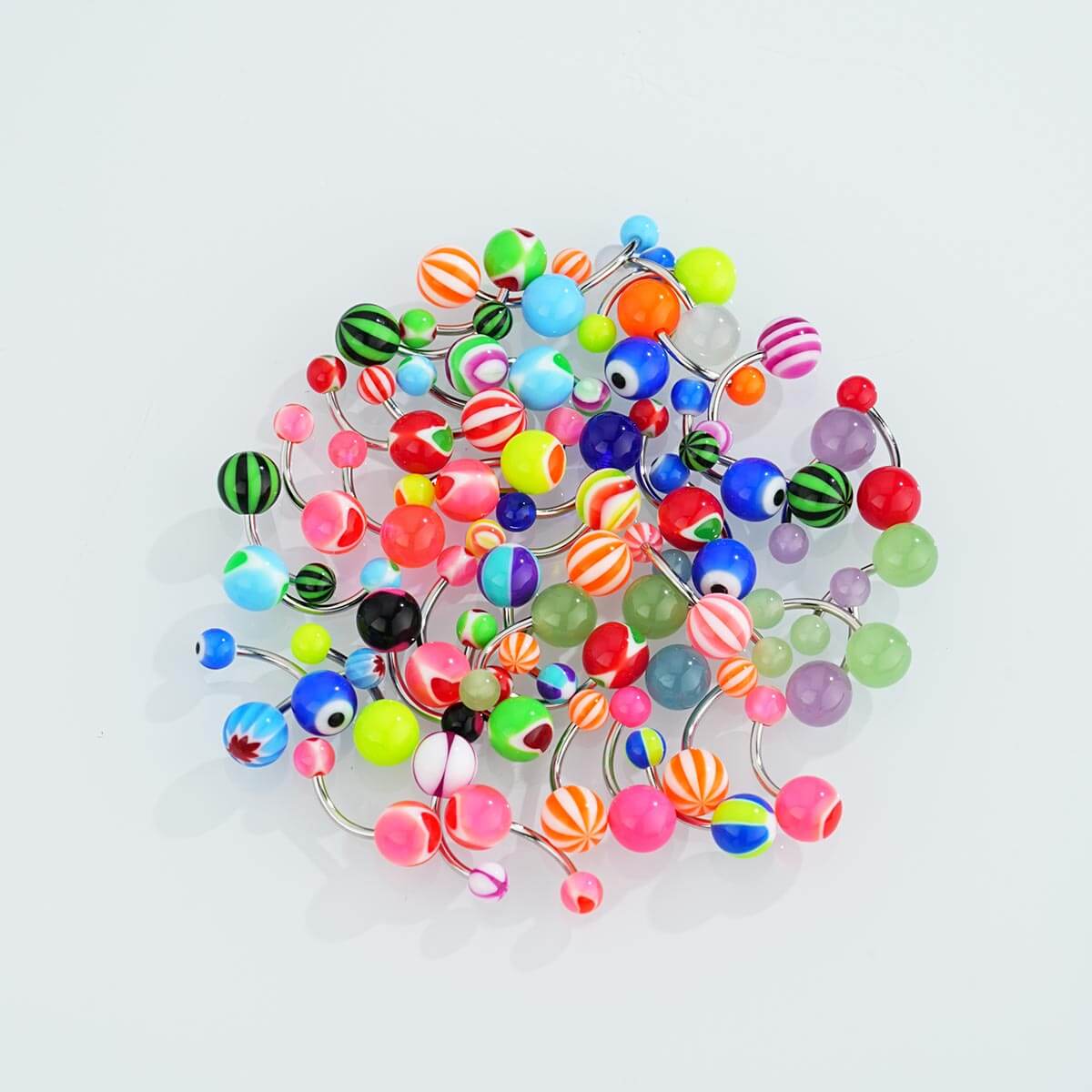 colorful belly rings pack