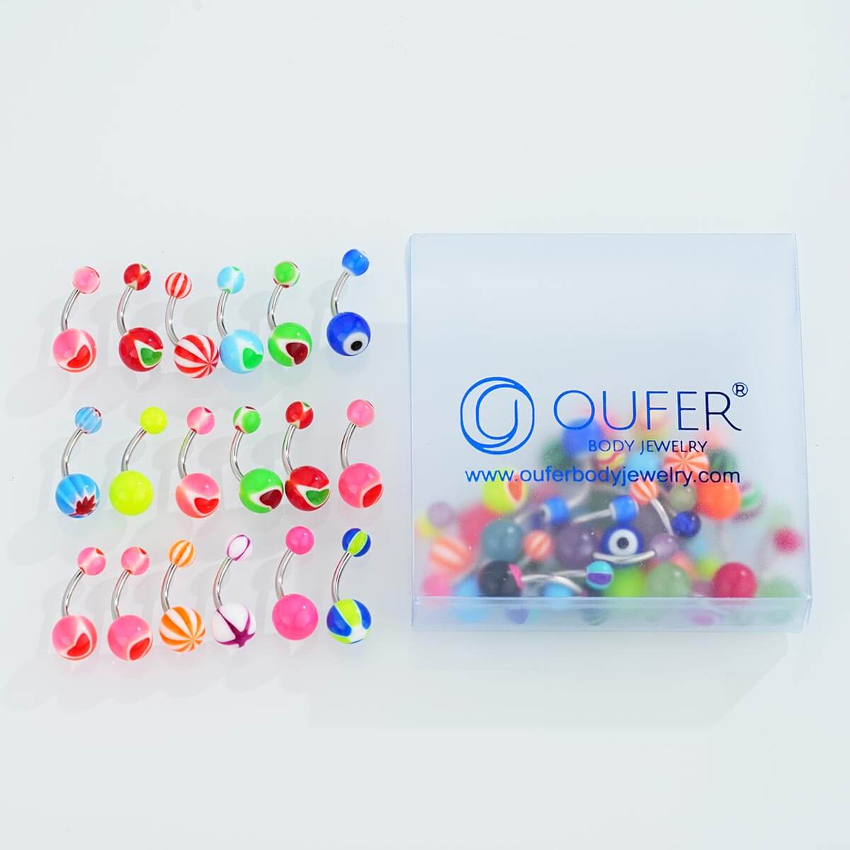 oufer colorful belly rings