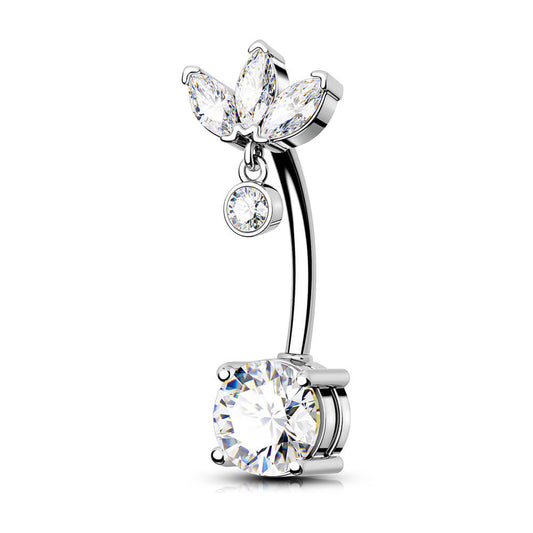 oufer flower belly button rings