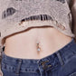 oufer flower belly button piercing