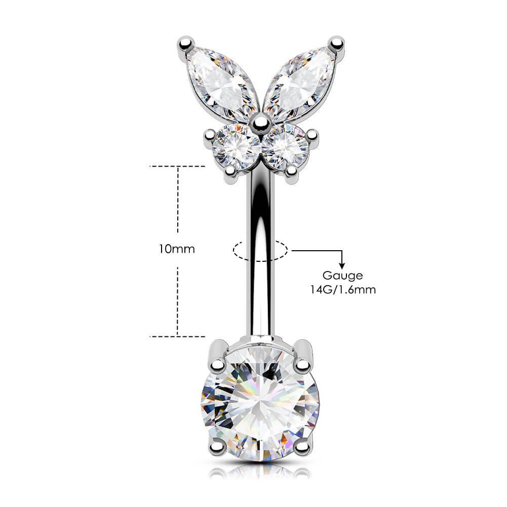 14G Delicate Butterfly Top Belly Button Ring