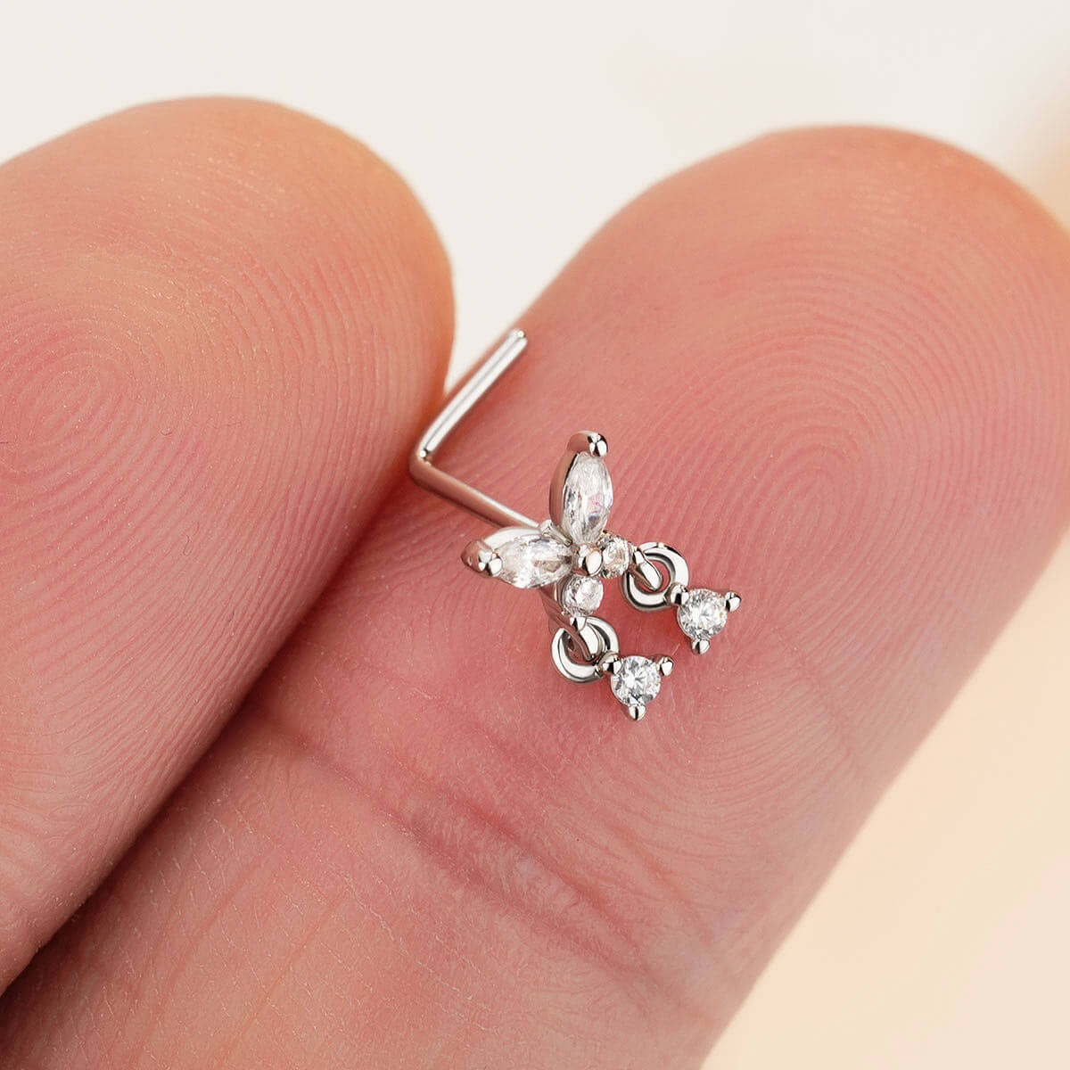 stainless steel butterfly nose ring