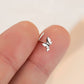 L shaped butterfly nose stud 