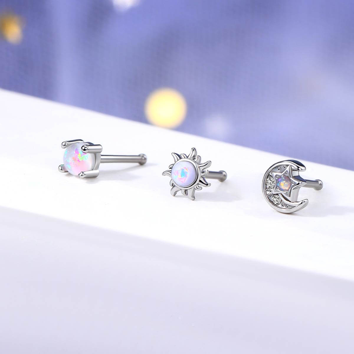 OUFER opal nose stud