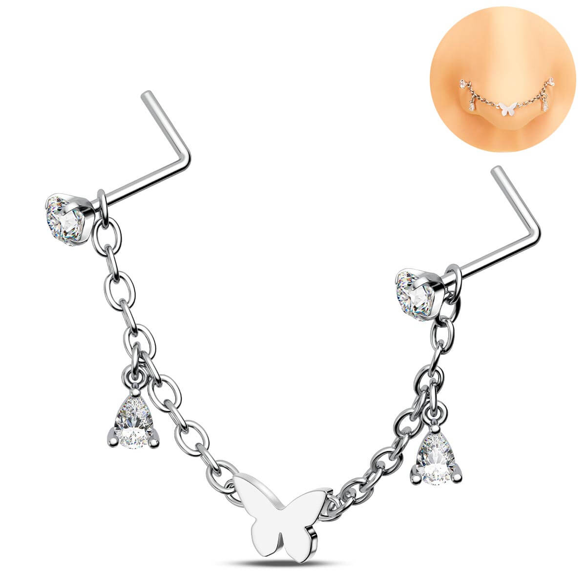 nose piercing chain