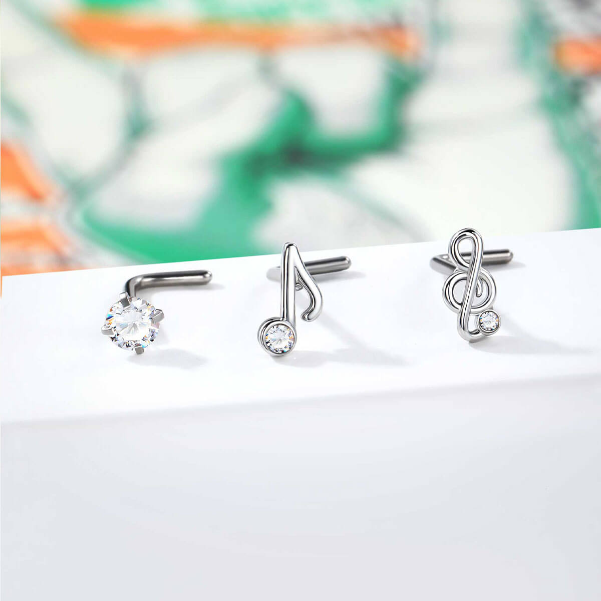 stainless steel music note nose ring