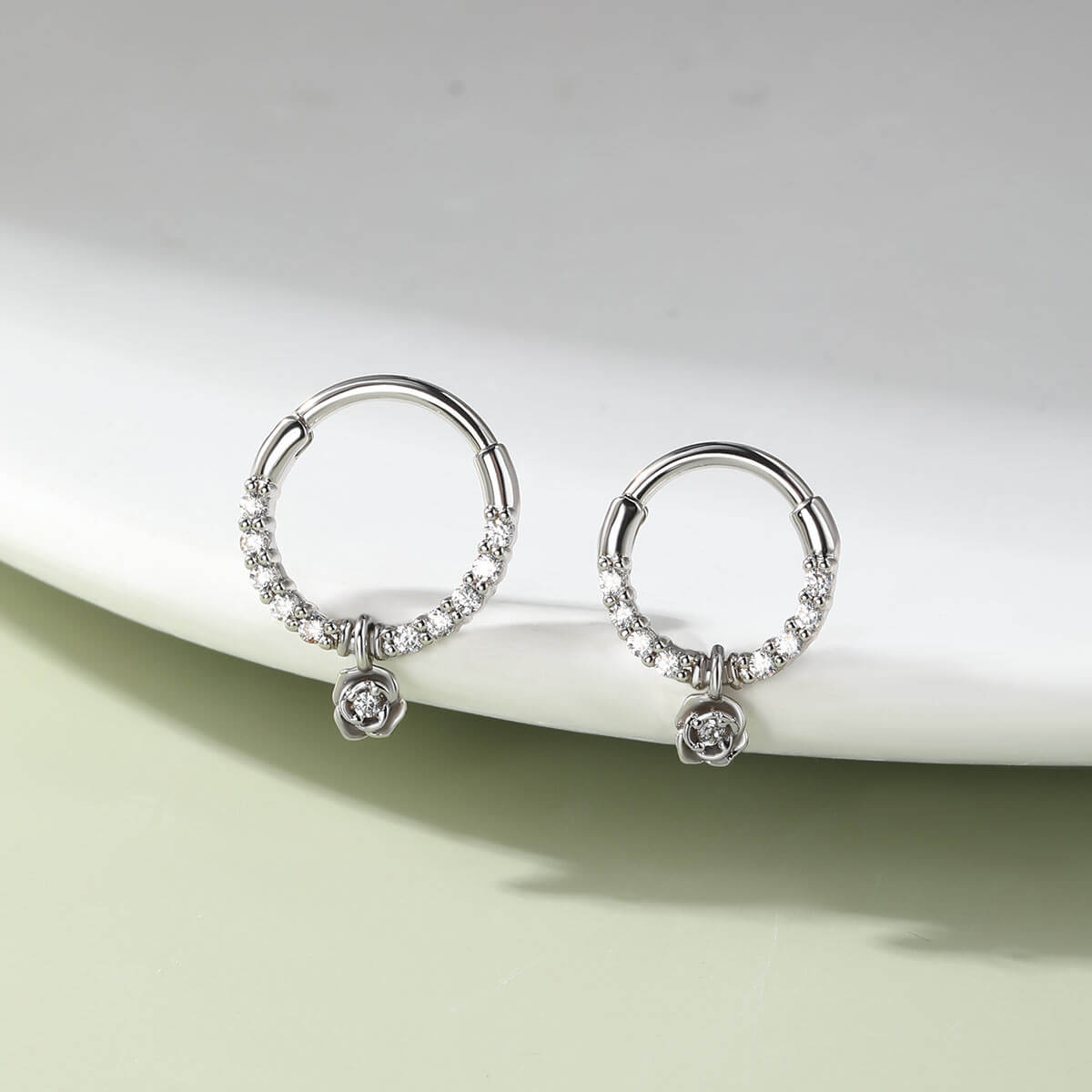 oufer rose dangle septum ring 