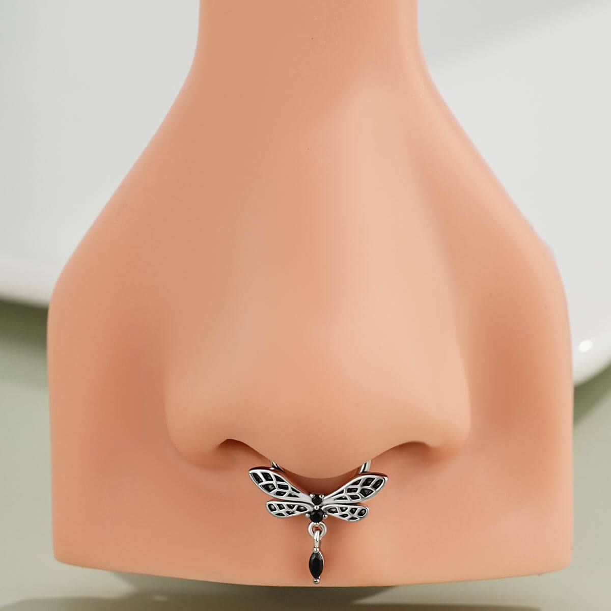 dragonfly septum piercing ring 