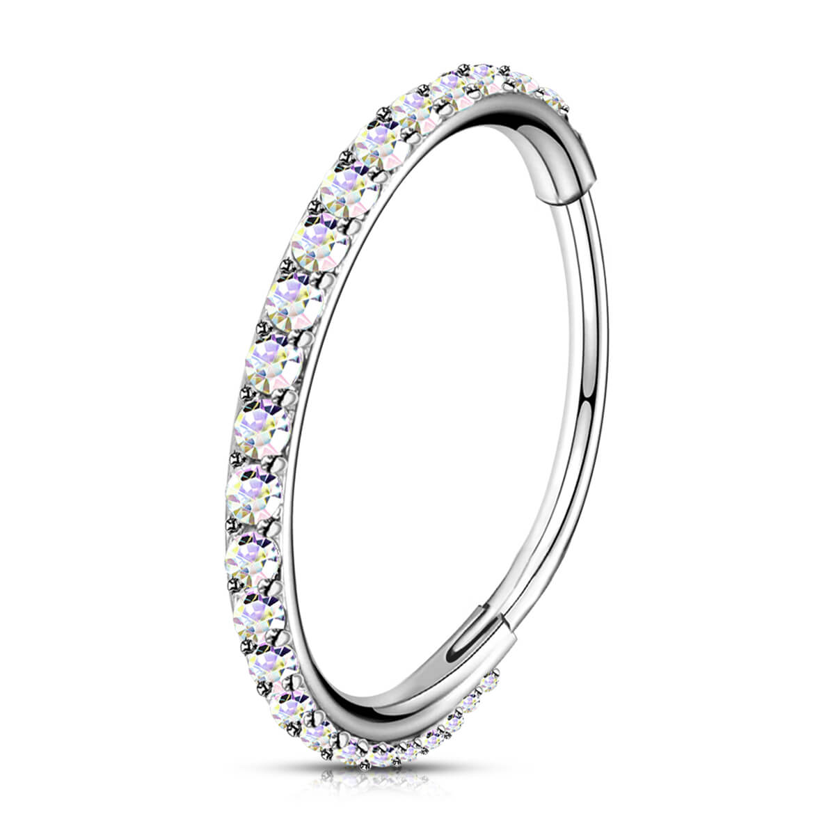 20 Gauge CZ Double Hoop Nose Ring – OUFER BODY JEWELRY
