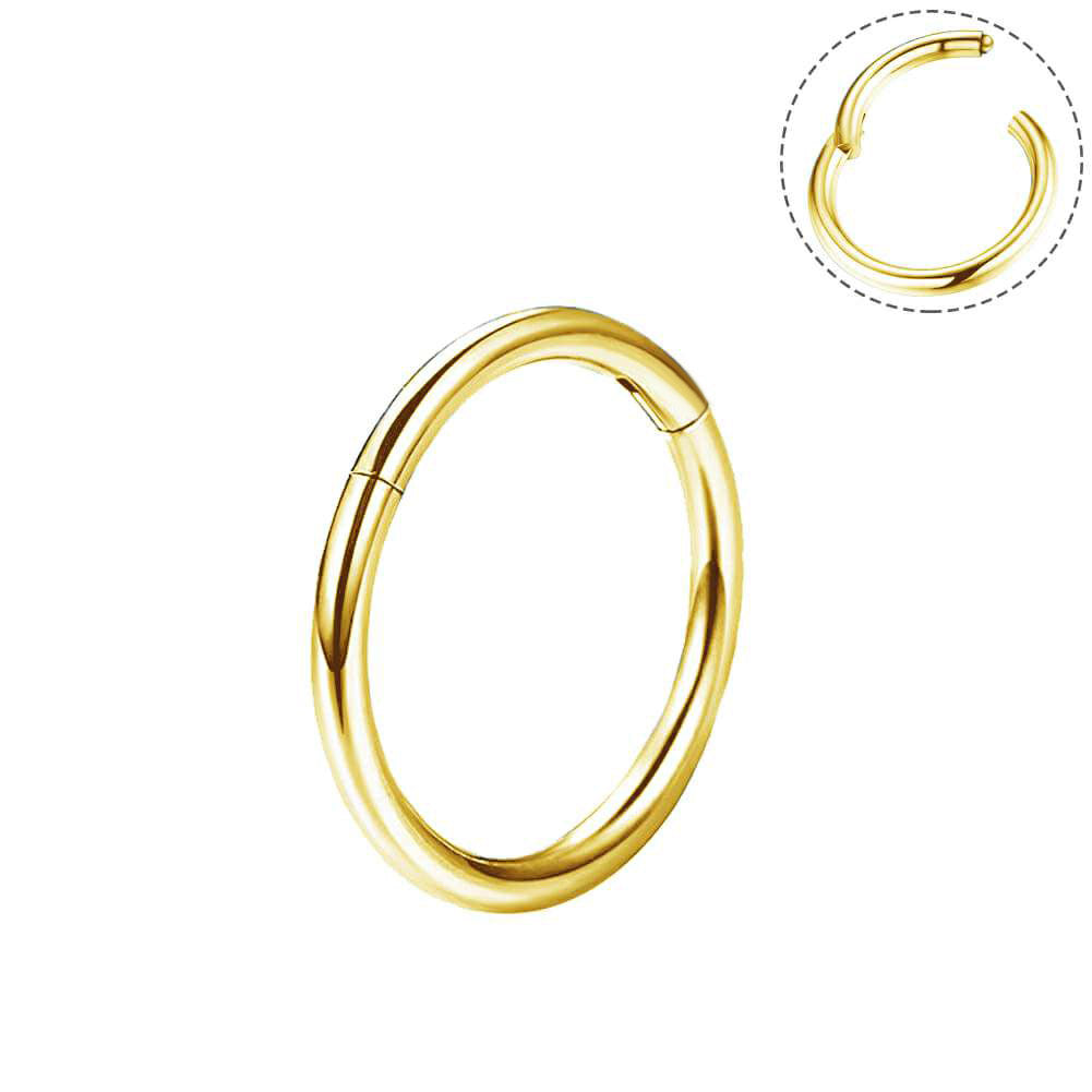 Hoop Cartilage Piercing / Emerald Clicker Piercing / Hoop Earring/ 14K Solid Gold / 16 Gague / 10mm Outer 7.60 hot mm Inner