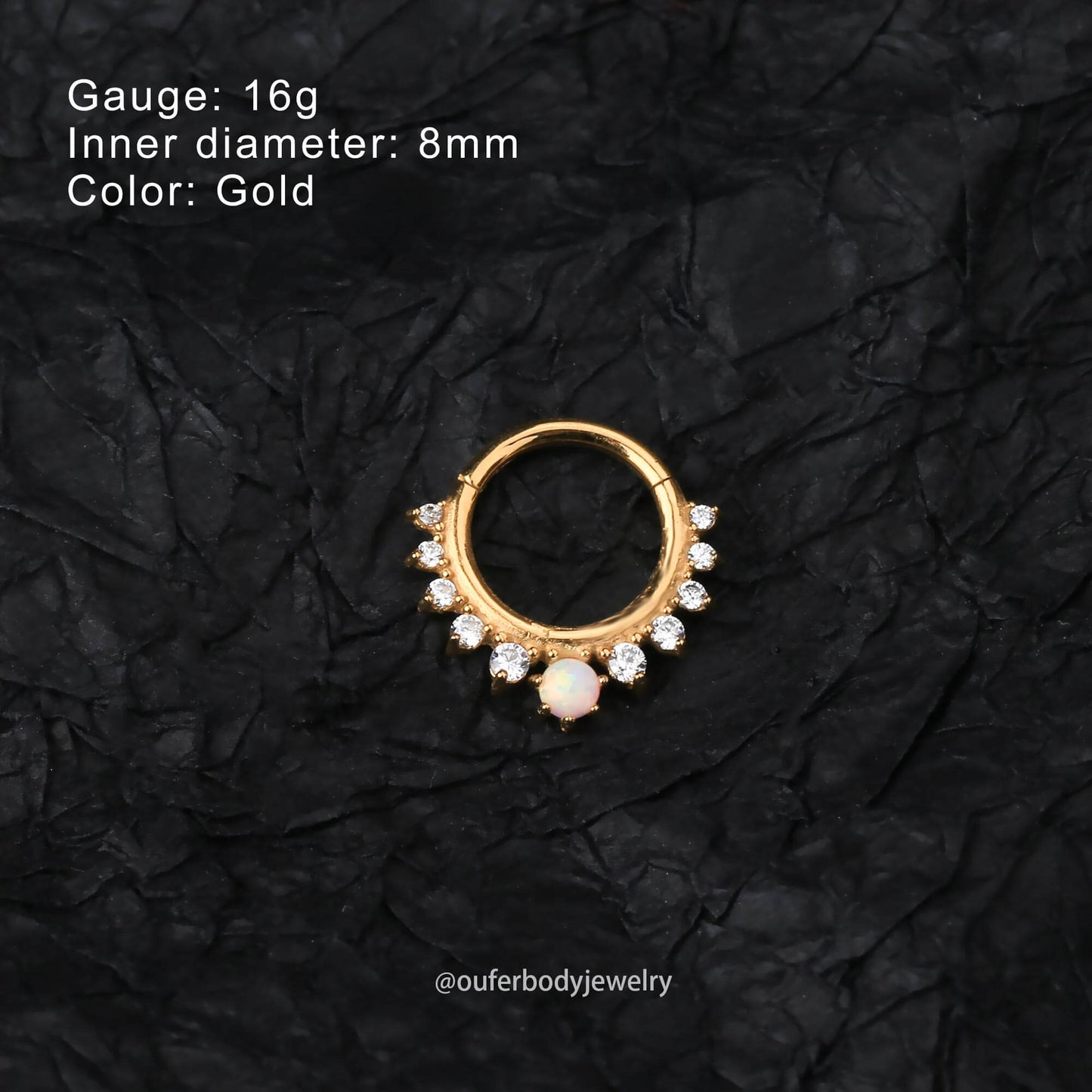 gold opal septum ring