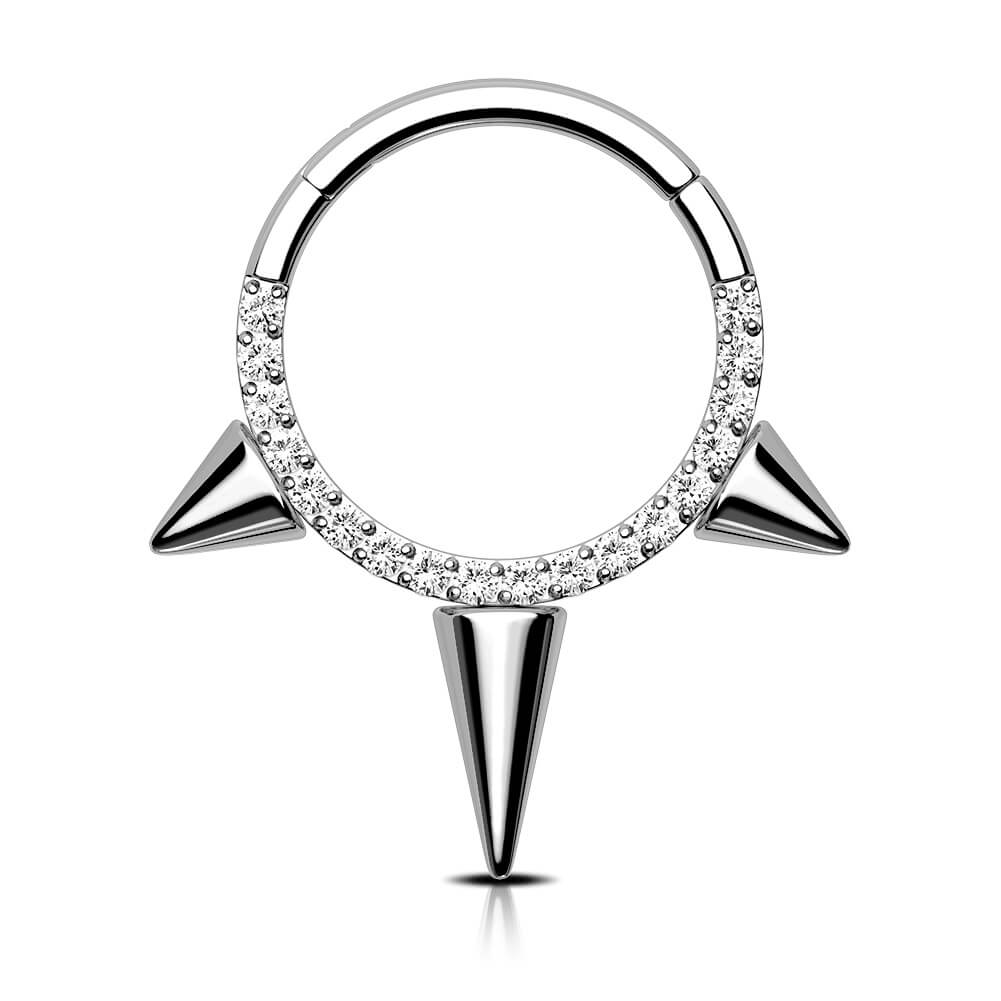 Oufer 16G Silver and Gold CZ Spike Septum Jewelry – OUFER BODY JEWELRY