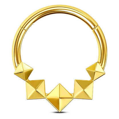 gold square septum ring