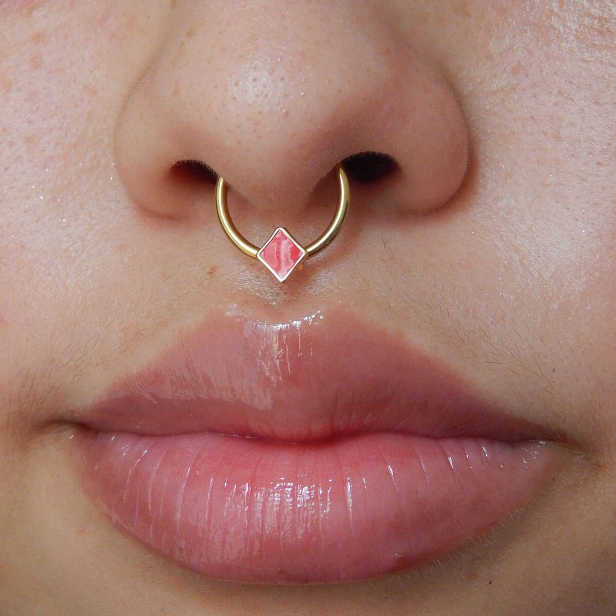 16G Poker Themes Silver and Gold Hinged Segment Septum Ring