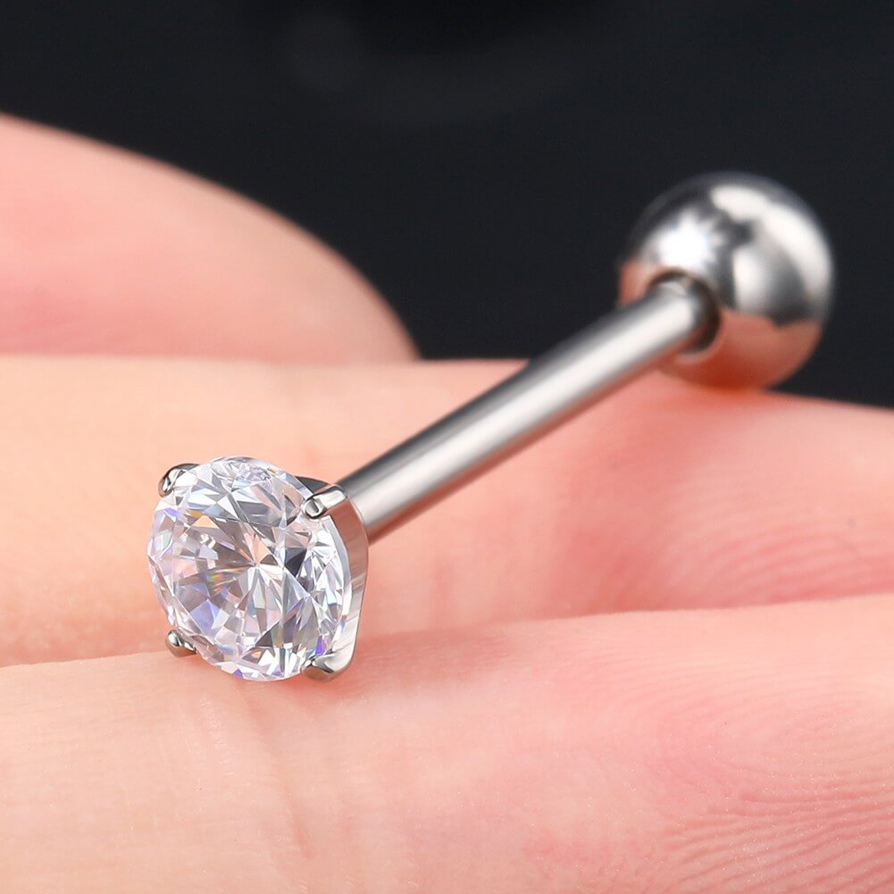 Diamond on sale tongue piercing