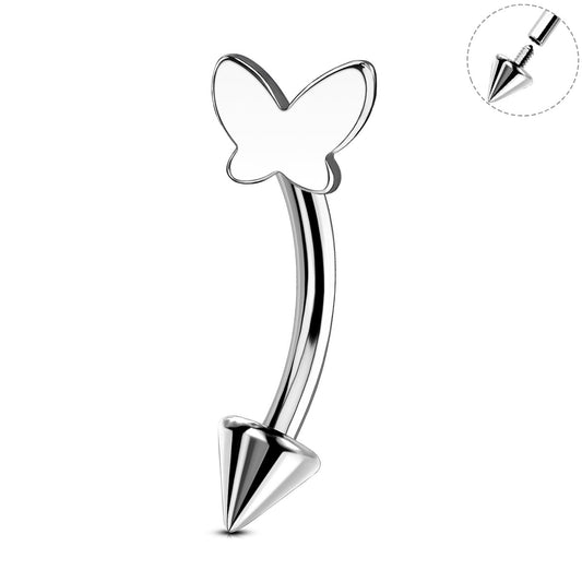 oufer butterfly eyebrow ring 