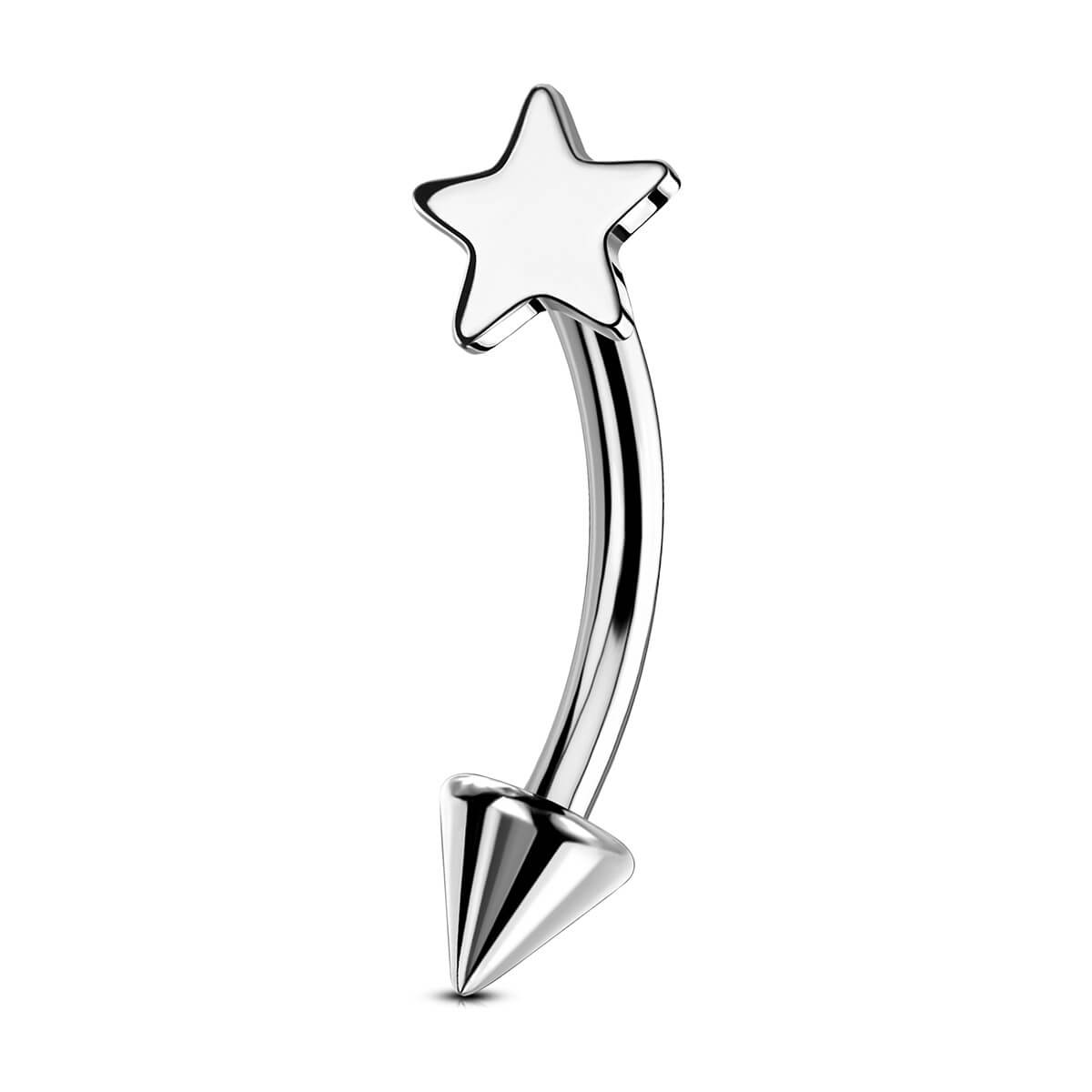 16G Titanium Star Top Eyebrow Rook Ring Vertical Labret Stud – OUFER ...