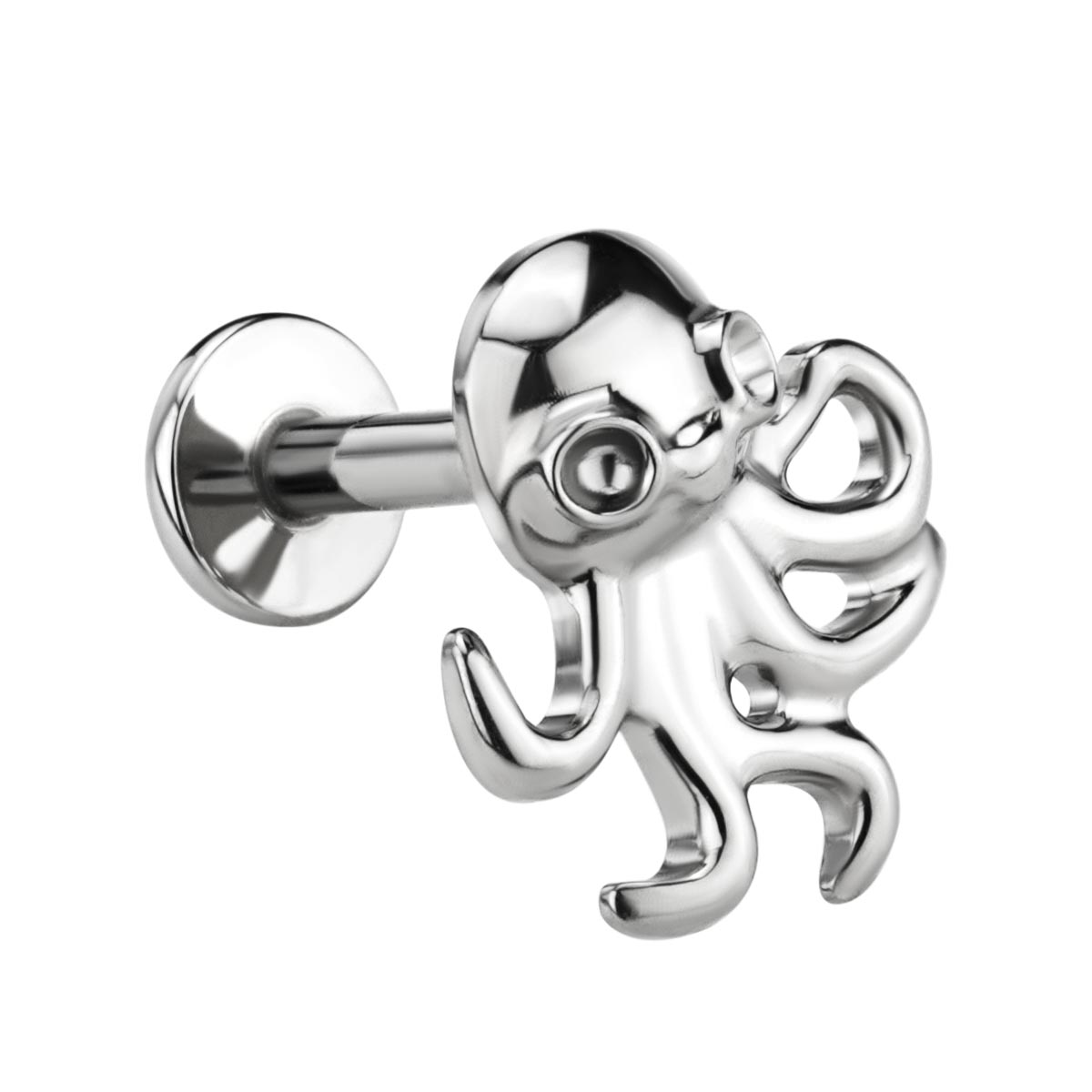 16G Titanium Internally Threaded Octopus Cartilage Stud