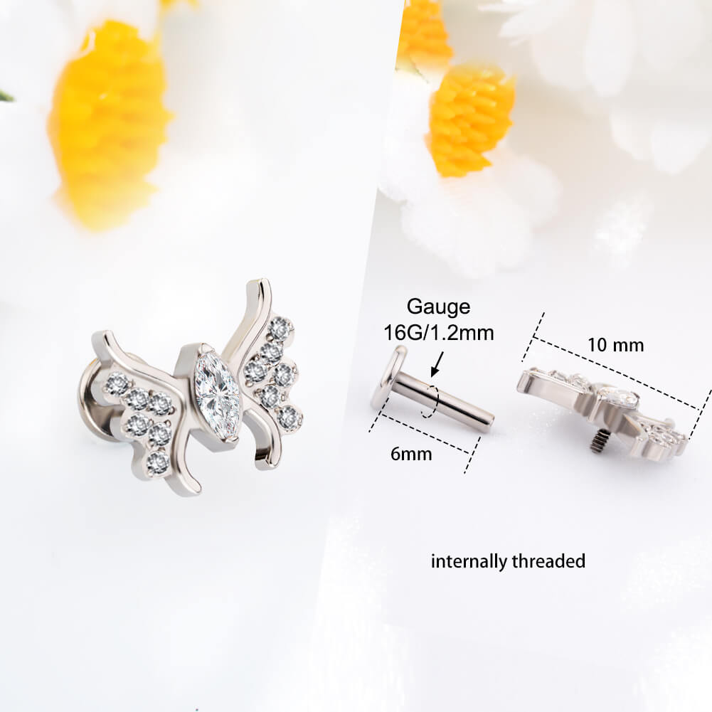 4mm Clear CZ Gem Implant Grade Titanium Stud Earrings